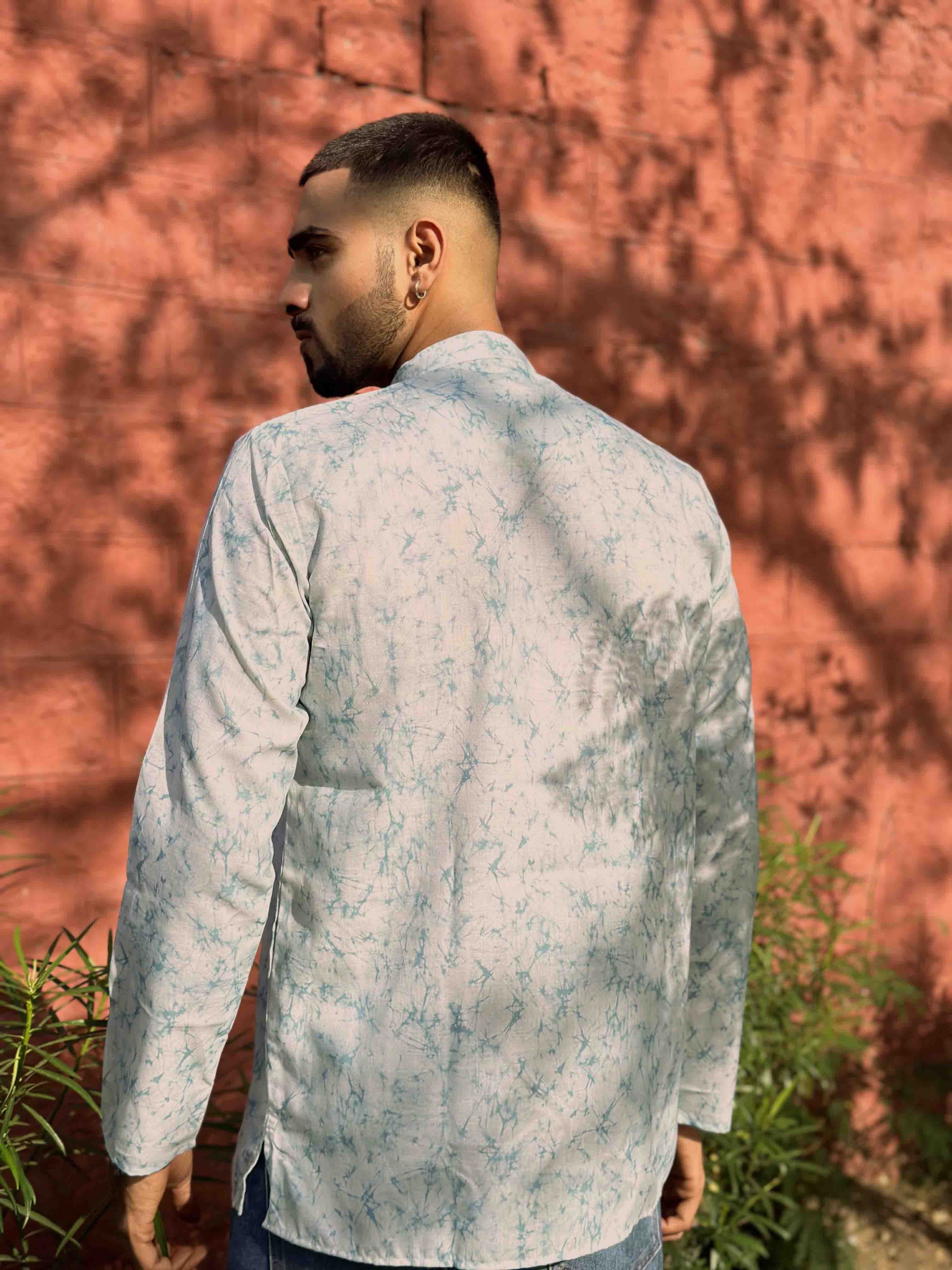 Blue Tie Dye Short Kurta